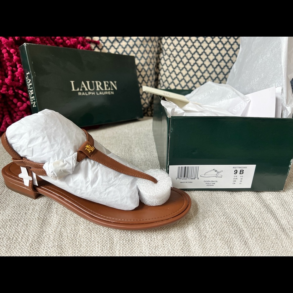 Ralph Lauren Sandal.  Size 9.  Brown.